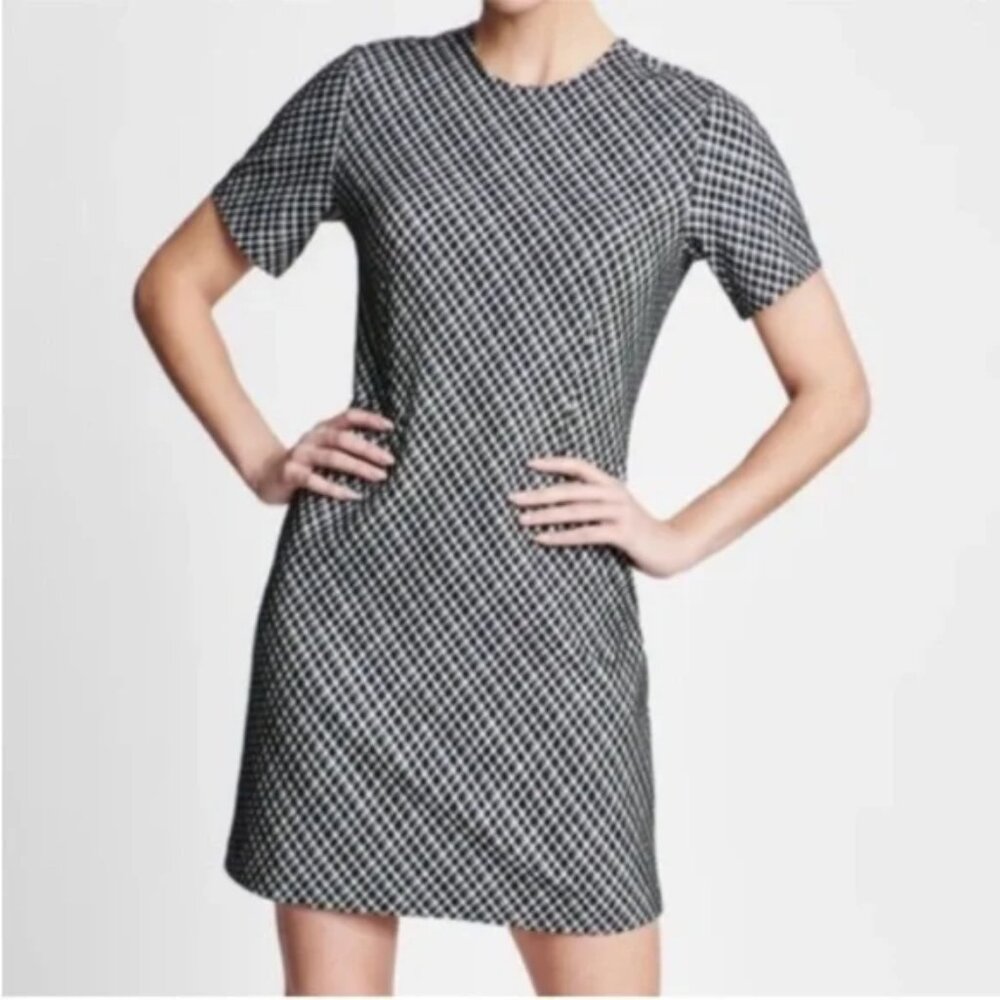 NWOT Spanx Ponte Stretch Mini Dress in Jacquard Black Plaid
